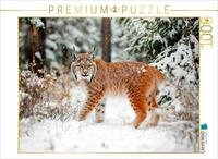 CALVENDO Puzzle CALVENDO Puzzle Luchs - Begegnung im Winterwald, 1000 Teile