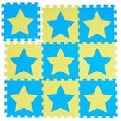 relaxdays Spielmatte Puzzlematte Sterne (9-St), Blau-Gelb