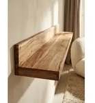 KADIMA DESIGN Wandregal Wandregal MUMBAI Massiv-Holz Akazie Holzregal 160 cm