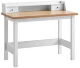 Wohnling Schreibtisch WL7.221 106 cm B&uuml;rotisch Wei&szlig; Schublade Platzsparend