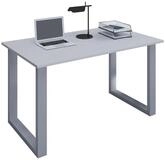 VCM Schreibtisch Lona, rechteckig, Tiefe 80 cm, B&uuml;gel-Fu&szlig; silber