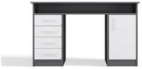 ibonto Schreibtisch Homeoffice Tisch mit Schubladen Stauraum Wei&szlig; Anthrazit...