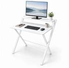 relaxdays Klapptisch Klappbarer Schreibtisch Monitoraufsatz (1-St), wei&szlig;