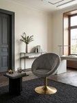 KADIMA DESIGN Loungesessel Loungesessel Samt Grau / Gold Design Drehstuhl,...