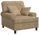 vidaXL Sessel XL-Sessel mit Kissen Taupe 1,5 Linien Stoff (1-St)