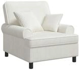 vidaXL Sessel XL-Sessel mit Kissen Creme 1,5 Linien Stoff (1-St)