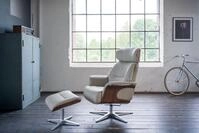 KAWOLA Relaxsessel TOSAR Leder grau - Entspannung pur - Komfort Sessel, Drehbar,