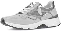 Keilsneaker GABOR, Damen, Gr. 35, grau (hellgrau, stahl), Textil, Veloursleder,