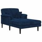 vidaXL Chaiselongue Chaiselongue Marineblau Cordstoff, 1 Teile blau