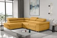 Fun M&ouml;bel Ecksofa Schlafsofa JADE Stoff Bouclestoff Ascot mit Ottomane Links...