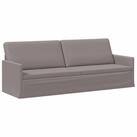 vidaXL Sofa 220 x 81 x 82 cm 3-Sitzer Sofa Taupe 220x81x82 cm Stoff, 1 Teile