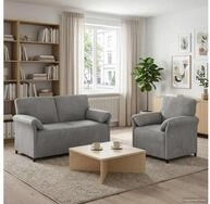 vidaXL Sofa vidaXL Sofa Set 2 stk. Hellgrau Samt