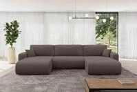 ALTDECOR Wohnlandschaft BERY-U, Couch mit Schlaffunktion, Wohnzimmer -