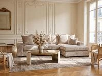 WFL GROUP Ecksofa Dahlia Chenille 3-Sitzer in L-Form mit Schlaffunktion und