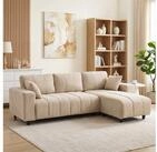 HOMCOM Ecksofa Sofa in L-Form, gepolstert, Umkehrbare Chaiselongue,...