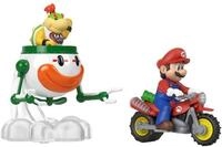 Hot Wheels Spielzeug-Motorrad Super Mario, Mario auf seinem Motorrad und Bowser...