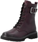 Schn&uuml;rstiefelette REMONTE, Damen, Gr. 43, Textil, rot, Leder, Schuhe
