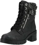 TOM TAILOR Stiefelette Lederimitat/Textil . Schn&uuml;rstiefelette schwarz 36 EU