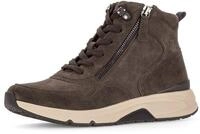 Schn&uuml;rboots GABOR, Damen, Gr. 35, dunkelbraun, Veloursleder, unifarben, Schuhe