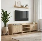 vidaXL TV-Board vidaXL TV-Schr&auml;nk 168 x 33 x 47 cm Sonoma-Eiche Holzwerkstoff
