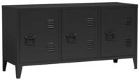 en.casa Sideboard, &raquo;Kotka&laquo; mit 3 T&uuml;ren Metall 113 x 40 x 58 cm Schwarz