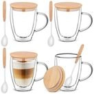 LuxusKollektion Latte-Macchiato-Glas Kaffeeglas doppelwandig 4x350ml...