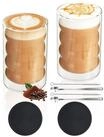LuxusKollektion Latte-Macchiato-Glas Kaffeegl&auml;ser 2er Set 350ml Doppelwandig