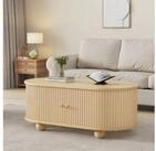 STILVORA Wohnzimmer-Set mit Schiebet&uuml;ren,Ovaler Sofatisch Kaffeetisch mit