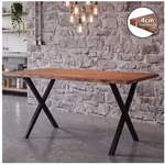 FINEBUY Esstisch FB100747 120cm Baumkante Esszimmertisch Baumkantentisch...