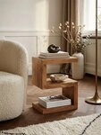 KADIMA DESIGN Beistelltisch Beistelltisch MUMBAI Massivholz Akazie S Cube 60 cm...