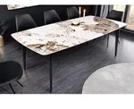 riess-ambiente Esstisch MILANO 160cm wei&szlig;-braun/schwarz - Keramik, Metallbeine,