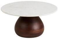 House Nordic Couchtisch Klara Couchtisch &Oslash;70cm wei&szlig;, dunkelbraun. (1-St)