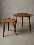 KADIMA DESIGN Satztisch Design Satztisch Edelholz Klein, Massivholz...