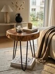 KADIMA DESIGN Beistelltisch Massivholz Akazie Beistelltisch BAGLI 35 x 35 cm
