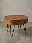 KADIMA DESIGN Couchtisch Couchtisch Massivholz Metall 60x44,5x60 cm Tisch...