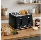 HOMCOM Toaster Edelstahl, mit Br&ouml;tchenaufsatz, Kr&uuml;melschublade, Schwarz, 4...