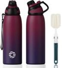 LuxusKollektion Trinkflasche Trinkflasche Edelstahl Magnetdeckel BPA Frei Rot...