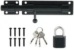LuxusKollektion Bolzenriegel T&uuml;rriegel Bolzenriegel Edelstahl Schwarz 180mm...