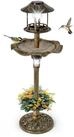 COSTWAY Vogeltr&auml;nke, Vogelbad, 110cm mit Solarleuchte, Blumentopf
