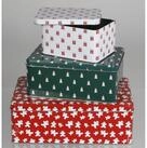 BURI Aufbewahrungsbox 6x 3er Set Weihnachten Dosen Kisten Metall mit Deckel 18...