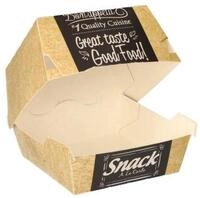 PAPSTAR Lunchbox Burgerbox &bdquo;Good Food&ldquo; klein, 10 x 10 cm, Frischfaserkarton,