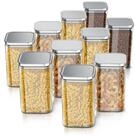 Arendo Aufbewahrungsbecher Glasbeh&auml;lter-Set 10x 1,65L Borosilikatglas mit