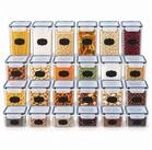 relaxdays Vorratsdose Set mit Klickverschluss, Kunststoff, (24-tlg), 24er Pack
