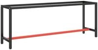 vidaXL Tischbein Werkbankgestell Mattschwarz und Mattrot 210x50x79 cm Metall