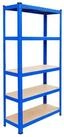 relaxdays Schwerlastregal Blaues Schwerlastregal 5 B&ouml;den, 5-tlg., 30 x 75 x...