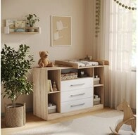 Vicco Wickelkommode Olina, Sonoma/Wei&szlig;, 138.3 x 93 cm