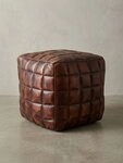 KADIMA DESIGN Sitzhocker Sitzw&uuml;rfel Echtleder braun 39 x 41 x 39 cm Ottomane