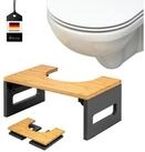 eluno Fu&szlig;hocker Toilettenhocker, aus Bambus, platzsparend zusammenklappbar