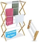 relaxdays W&auml;schest&auml;nder Klappbarer W&auml;schest&auml;nder, Holz / Wei&szlig;