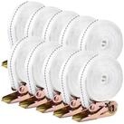 LuxusKollektion Zurrgurt Spanngurt Ratsche 10 Stk 6m 25mm 800kg Weiss (10-St)